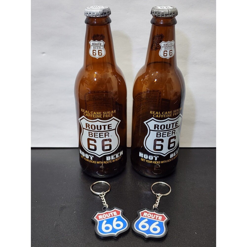 Route 66 Centennial Collectible Set – 2 Empty Bottles + 2 Route 66 Keychains